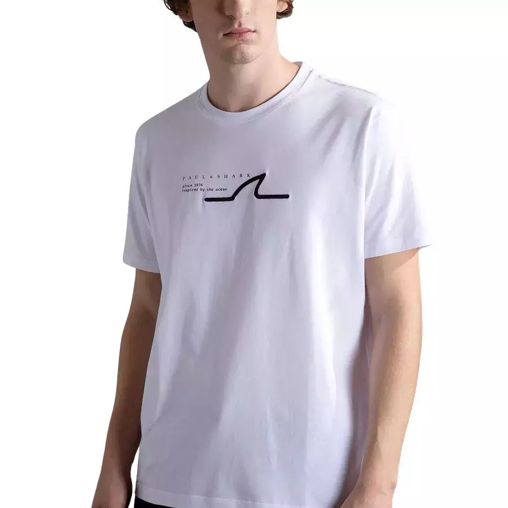Tシャツ・カットソー PAUL  SHARK Men T Shirts C0P1238 010 WHITE PAUL&SHARK T-Shirt XXL: Classic White Style