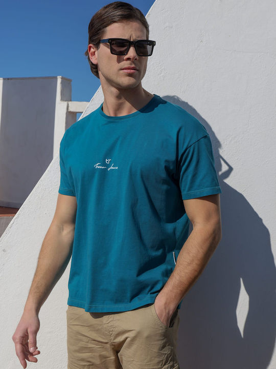 T-shirt Πετρόλ