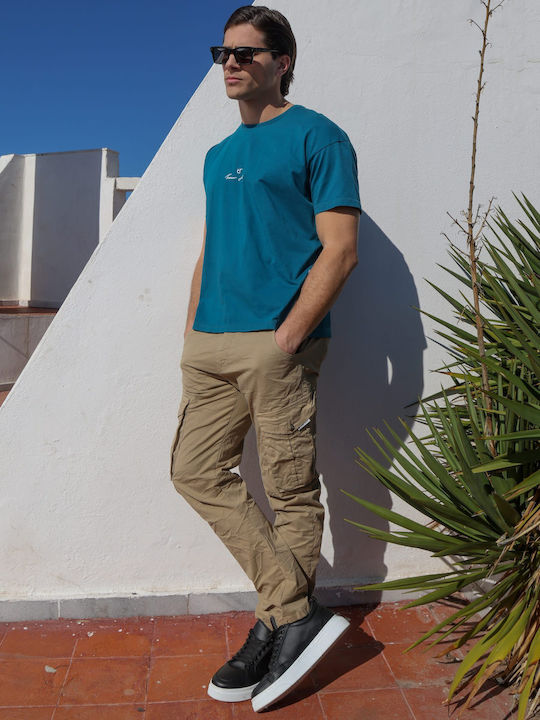 T-shirt Πετρόλ