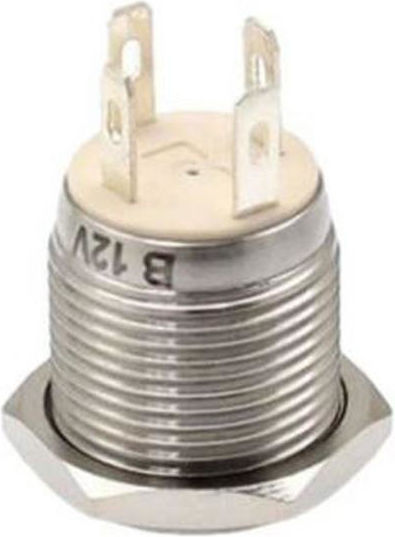 Flm16-fj-2-e-бял Бутон Φ16mm 12v с Осветление Kal Electronics