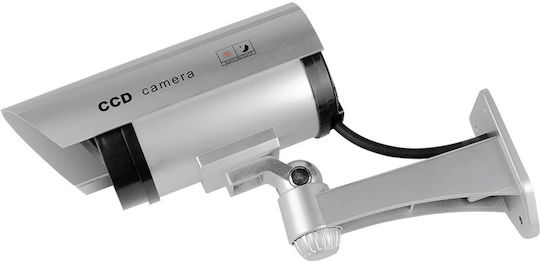 Set 2 Nextly Fake Surveillance Cameras Outdoor Indoor Use Flashing Red LED Light 360°/90° Rotation Waterproof AA Batteries Silver