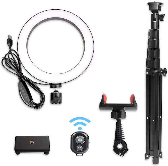 Lampă Circulară Profesională de Machiaj Seming Ring Light Xf-211 12 Inch/30cm LED Lumină Rece Caldă Tip Inelar Trepied Stabil 55cm Telecomandă Fotografii Reușite Alb