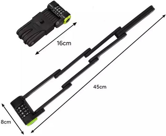 Folding Bicycle Lock Steel Mounting Base Code 16x8 Cm Aria Trade