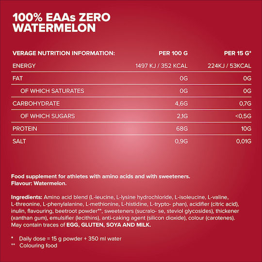 IronMaxx 100% Eaas Zero 500gr Watermelon