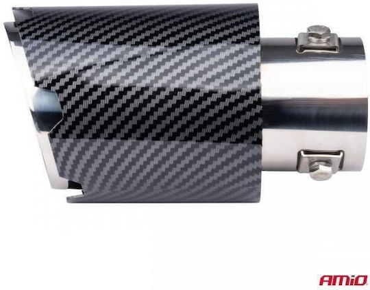 Exhaust Muffler Tip Mt-028c Akr Chrome Carbon Φ43>56 155x89mm Amio 1 Pc 04065/am