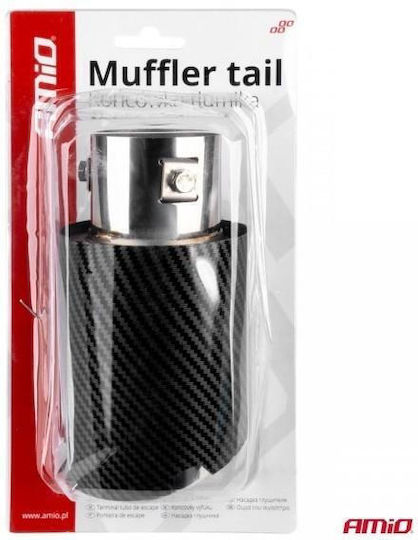 Exhaust Muffler Tip Mt-028c Akr Chrome Carbon Φ43>56 155x89mm Amio 1 Pc 04065/am
