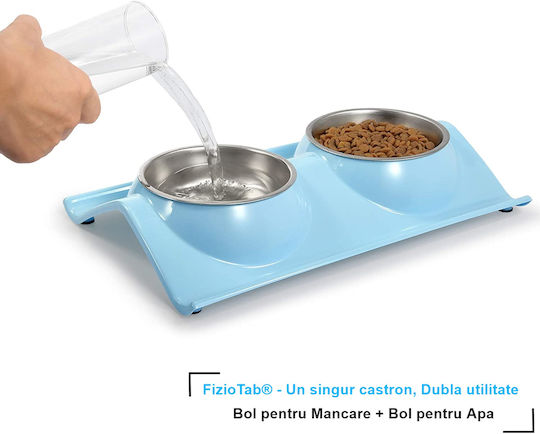 Bol De Mâncare Din Oțel Inoxidabil Pentru Câine Și Pisică 2 Locuri