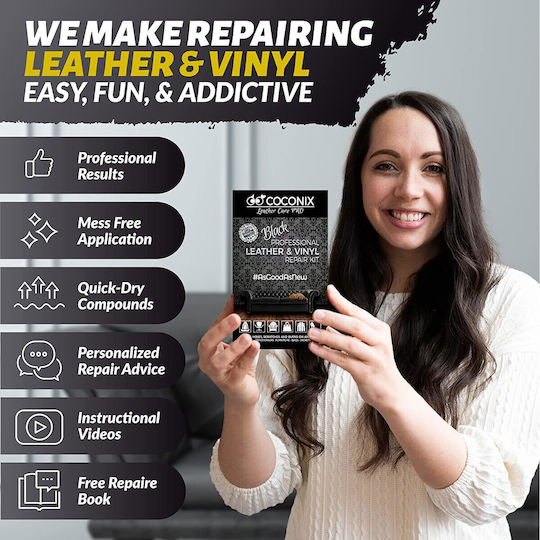 Black Leather Repair Restoration Kit Car Upholstery Sofas Jackets Armchairs Leather Products