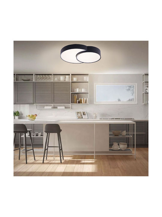 Vivalux Ceiling Mount Light 50cm Black with Integrated LED