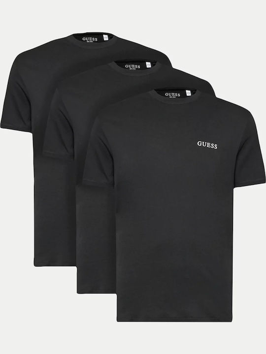 Men's Undershirts Short-sleeved in Black Color 3Pack