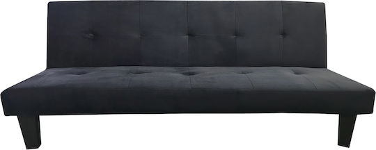 Nahele Three-Seater Couch Bed 179x82.5x78cm. Black Velvet-Black Metal Nahele Three-Seater Couch Bed 179x82.5x78cm. Black Velvet-Black Metal