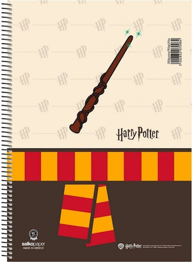 Harry Potter Spiral Notebook Ruled B5 60 Sheets 3 Subjects 1pcs (Μiscellaneous Designs)