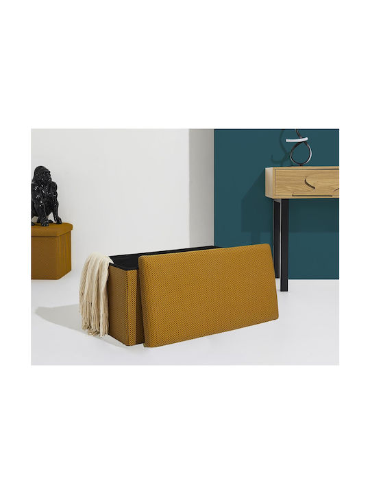 Bankhocker Mit Stauraum Gepolstert Mit Stoff Gelb 76x38x38cm