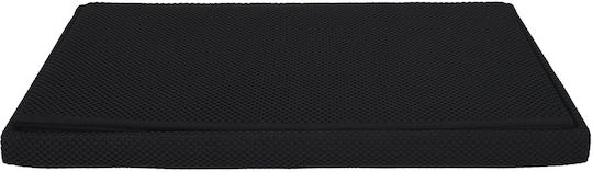 Bench Stool With Storage Space Upholstered With Black Fabric 76x38x38cm