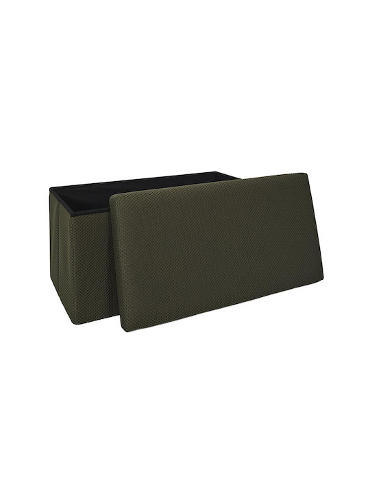 Bankhocker Mit Stauraum Stoff Khaki 76x38x38cm