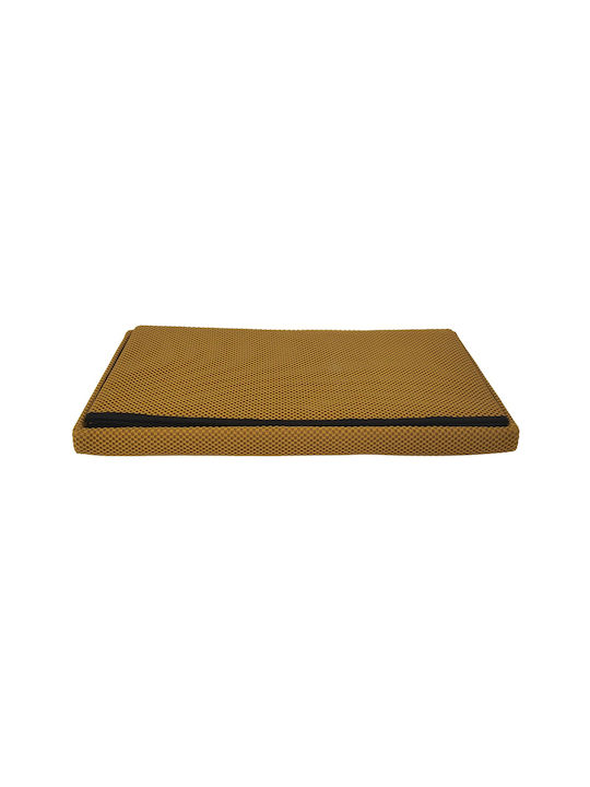 Bankhocker Mit Stauraum Gepolstert Mit Stoff Gelb 76x38x38cm