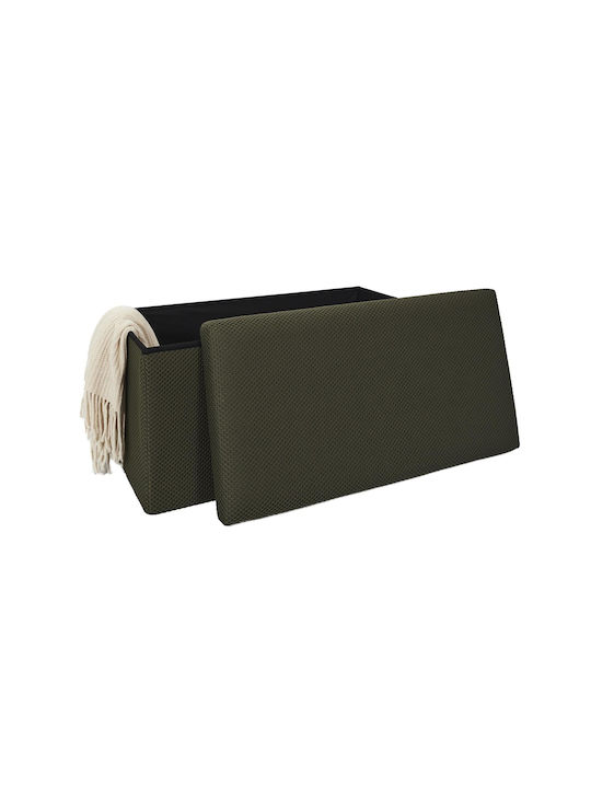 Bankhocker Mit Stauraum Stoff Khaki 76x38x38cm