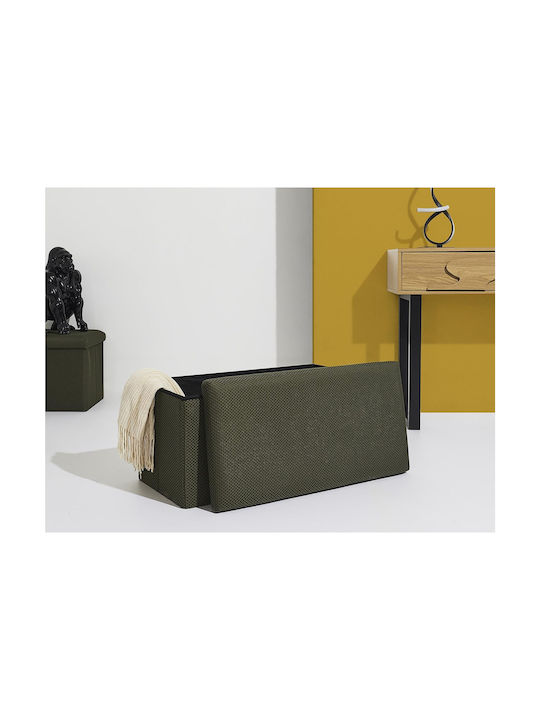 Bankhocker Mit Stauraum Stoff Khaki 76x38x38cm