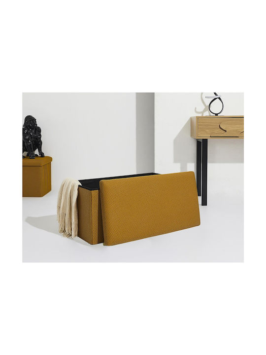 Bankhocker Mit Stauraum Gepolstert Mit Stoff Gelb 76x38x38cm