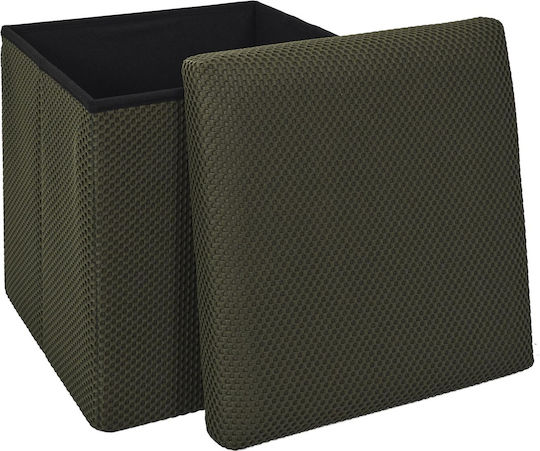 Hocker Für das Wohnzimmer Mit Stauraum Gepolstert mit Stoff Khaki 38x38x38cm