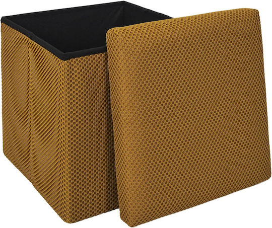 Scaune Camera de zi Cu spațiu de depozitare Tapițat cu Țesătură Yellow 38x38x38buc