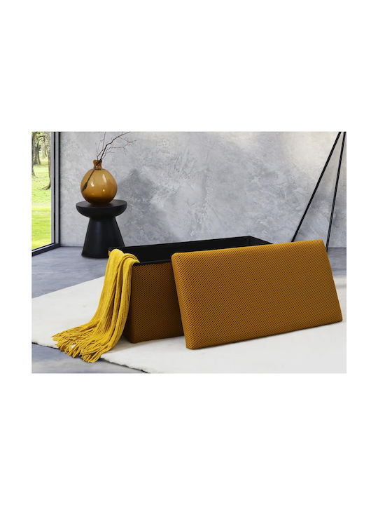 Bankhocker Mit Stauraum Gepolstert Mit Stoff Gelb 76x38x38cm
