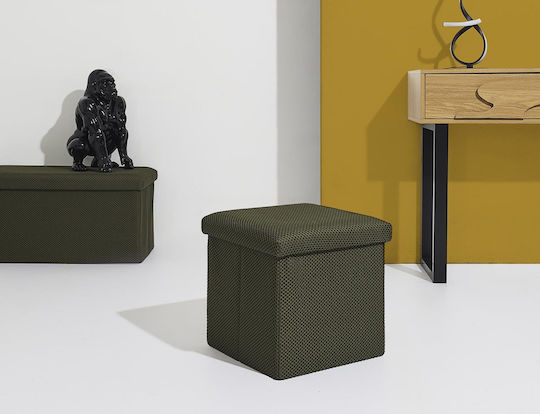 Hocker Für das Wohnzimmer Mit Stauraum Gepolstert mit Stoff Khaki 38x38x38cm