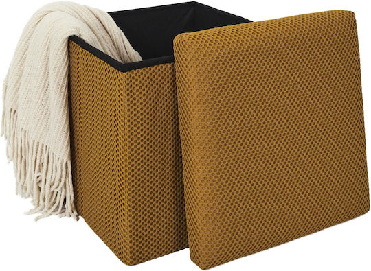 Scaune Camera de zi Cu spațiu de depozitare Tapițat cu Țesătură Yellow 38x38x38buc