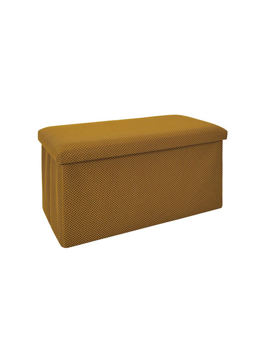 Bankhocker Mit Stauraum Gepolstert Mit Stoff Gelb 76x38x38cm