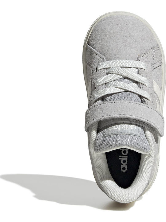 Grand Court 00s Kids Sneakers With Hoop & Loop Closure Gray