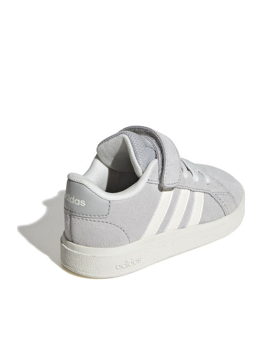 Grand Court 00s Kids Sneakers With Hoop & Loop Closure Gray