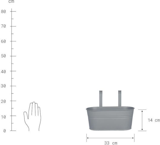 Vază Pentru Plante Zinc Suspendat 33cm Gri Gri Aluminiu Lungime 33 X Lățime 15,5 X Înălțime 14 Cm Vază Pentru Plante Zinc Suspendat 33cm Gri Gri Aluminiu Lungime 33 X Lățime 15,5 X Înălțime 14 Cm