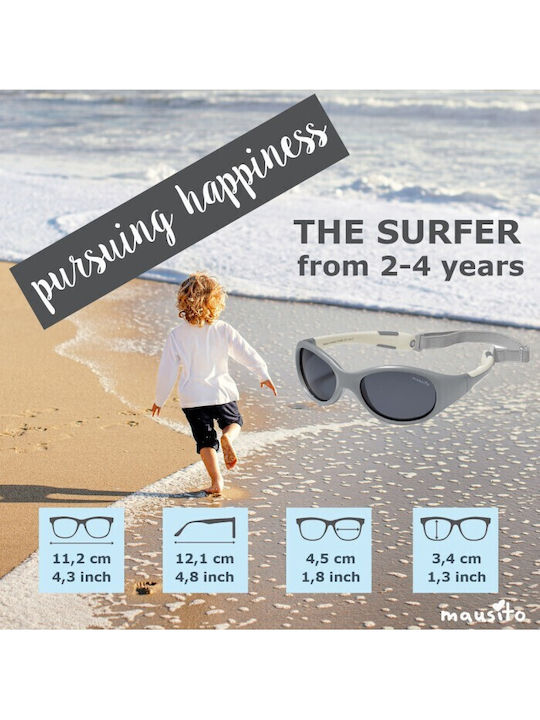 Mausito The Baby Surfer Baby Sunglasses White Orange for 0-1 Year
