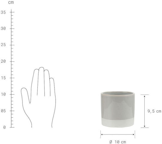 Early Spring Vaze pentru Plante D10cm Gri Gri Ceramică Lungime 10 X Lățime 10 X Înălțime 9,5 Cm
