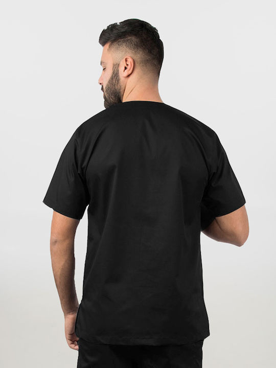 Unisex Μπλούζα Λαιμό Βε Σύμμικτη Καμπαρντίνα Newton-103.17 Μαυρο