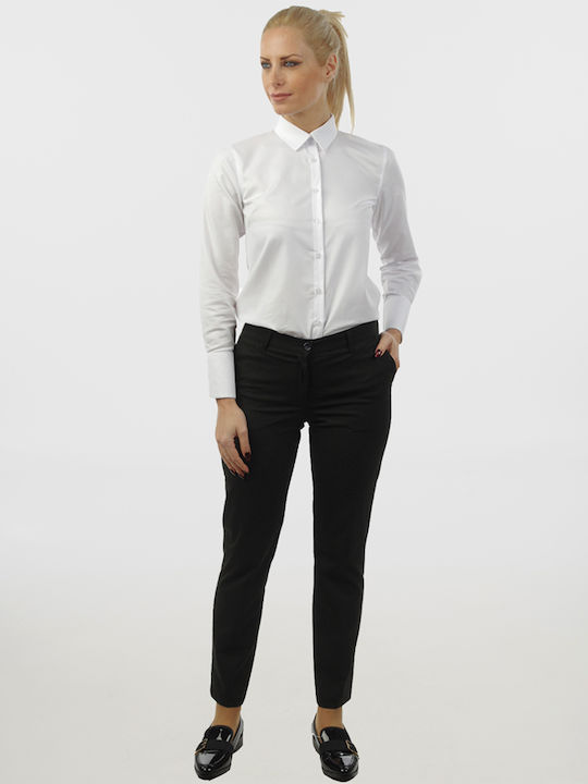 Дамска Риза Cotton Rich Дълъг Ръкав Silia-960cvc Бяла Дамска Риза Cotton Rich Дълъг Ръкав Silia-960cvc Бяла