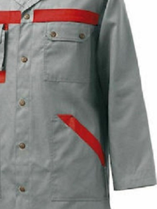 Работен Халат Siggi Danubio Coat Сиво-Червен Работен Халат Siggi Danubio Coat Сиво-Червен