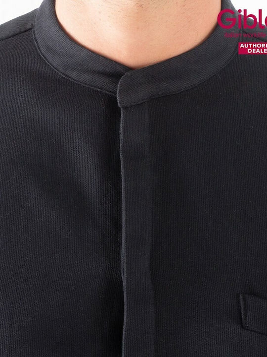 Giblors Πουκάμισο Εργασίας Roger Slim Fit Πικέ Μαύρο Giblor's