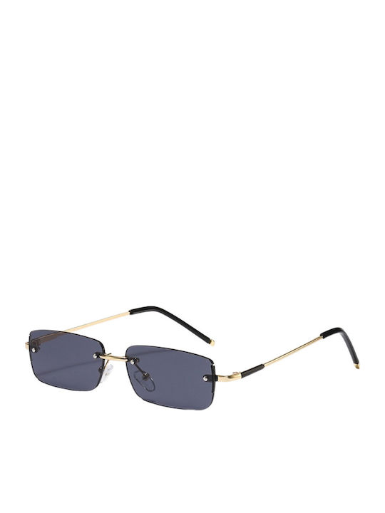 Imola Unisex Sunglasses with Gold Frame and Black Lens 9074 c1