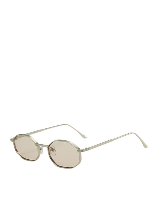 Massa Unisex Sunglasses with Silver Metallic Frame and Beige Mirror Lens SZ-3605c4