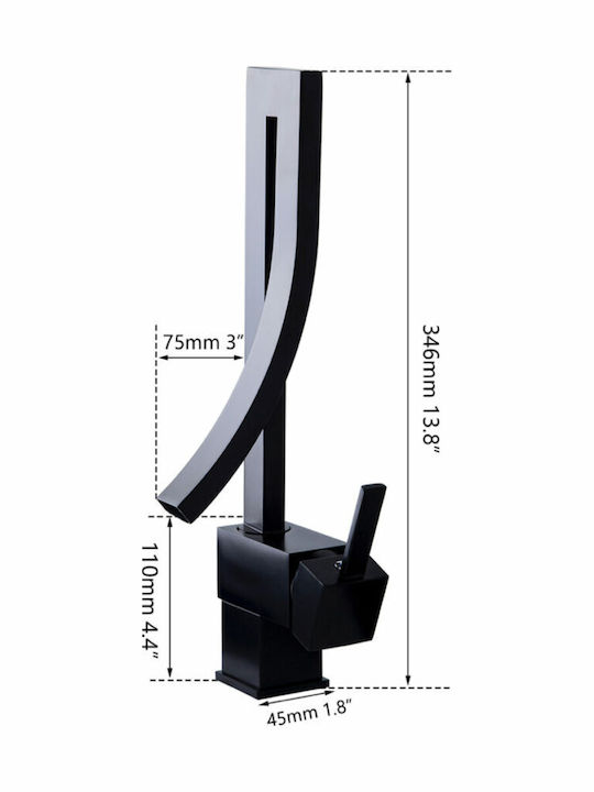 Landsh Mixing Tall Sink Faucet Silver