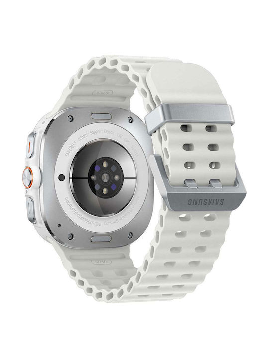 Lip Watches Men's Watch Battery with White Leather Strap