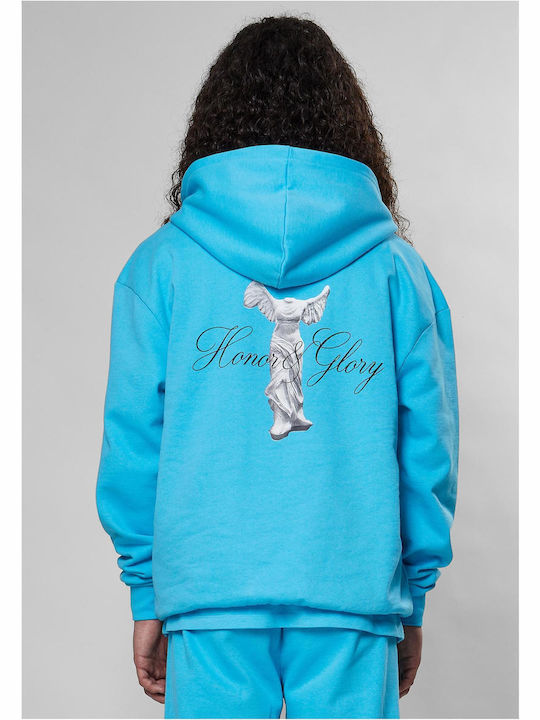 Sweatshirt with Hood Aqua