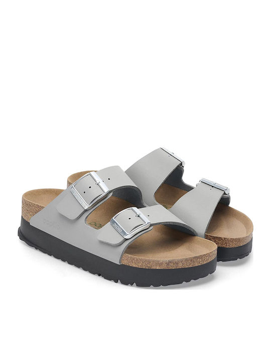 Arizona Flache Sandalen für Damen Anatomisch in Gray Farbe Schmal Passform