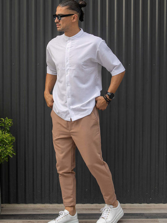 Trousers Elastic in Slim Fit Dark Camel