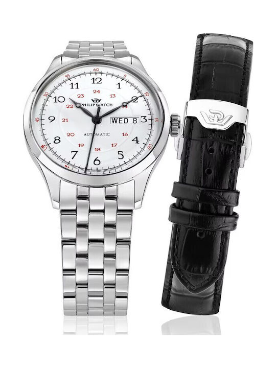 Philip Watch Men's Watch Automatic with Silver Metal Bracelet