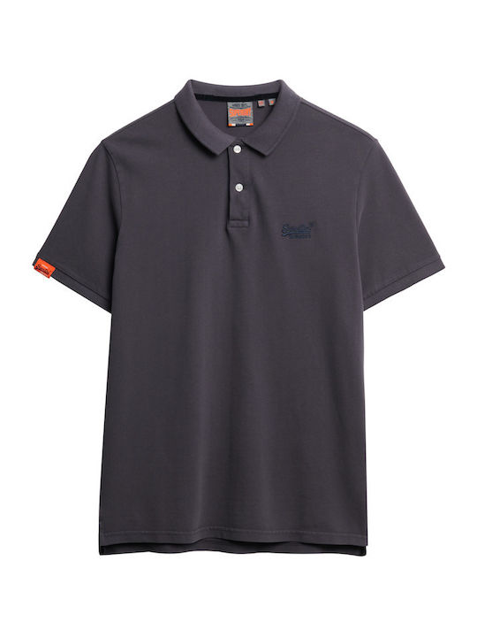 D2 Ovin Vint Polo Short Sleeve Gray Blouse