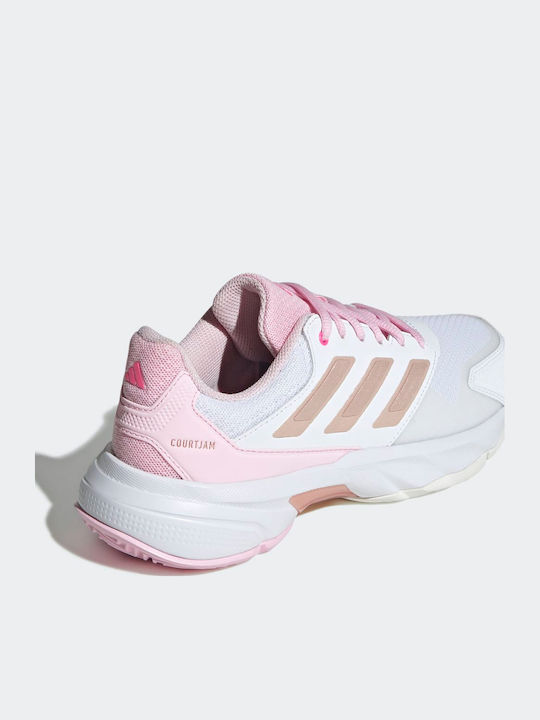 adidas Courtjam Control 3 Ftwr Γυναικεία Παπούτσια Τένις Λευκά