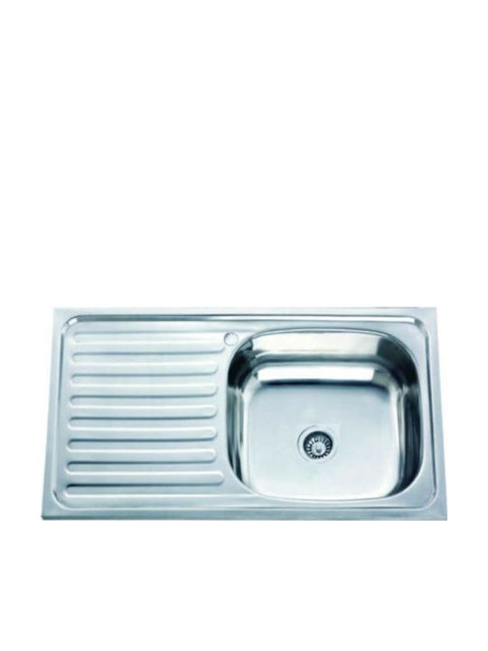Inter Ceramic Ένθετος Νεροχύτης από Συνθετικό Γρανίτη ΜxΠ Ασημί