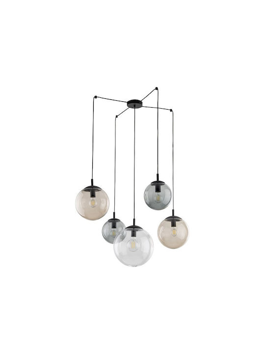 TK Lighting Κρεμαστό Φωτιστικό Ασημί για 7 Λαμπτήρες E27